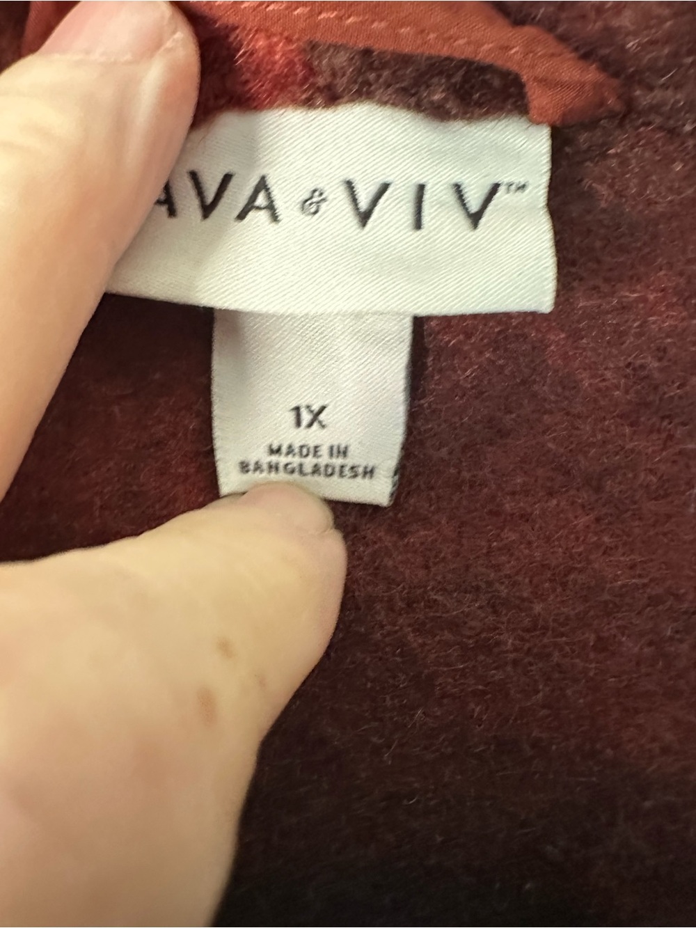 🧥 Ava & Viv 1X Buffalo Plaid Bouclé Open Front Long Coat Cardigan - Picture 5 of 8